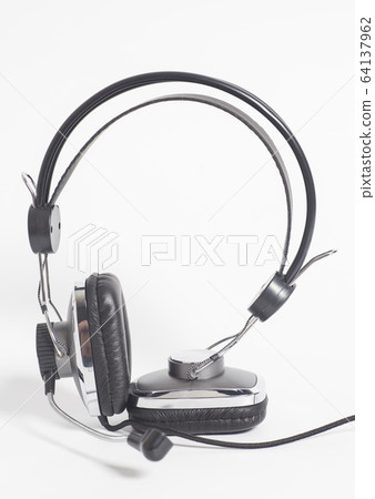 Headphones with Mic on white background 64137962