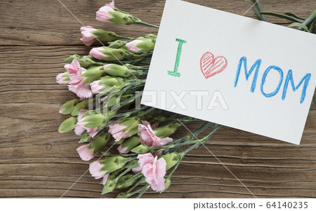Mother's day card with carnations Mother's day card with carnations 64140235
