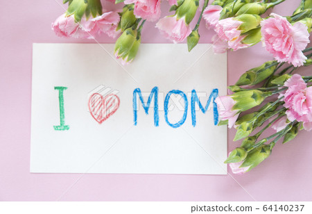 Mother's day card with carnations Mother's day card with carnations 64140237