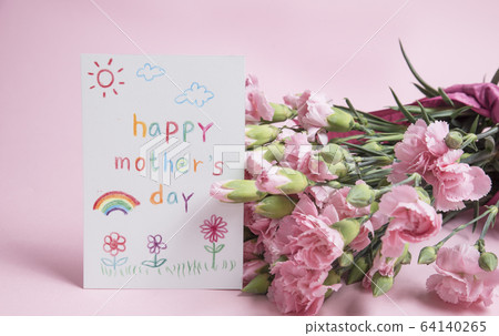 Mother's day card with carnations 64140265
