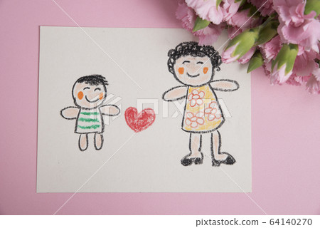 母親節卡片與康乃馨 64140270