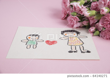 母親節卡片與康乃馨 64140271