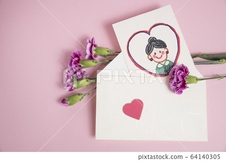 母親節卡片與康乃馨 64140305