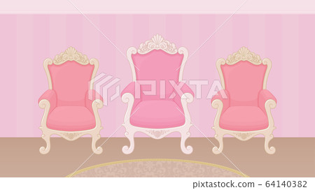 Background illustration with three elegant chairs _ 16: 9 Background illustration with three elegant chairs _ 16: 9 64140382