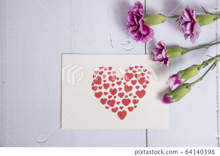 Mother's day card with carnations Mother's day card with carnations 64140398