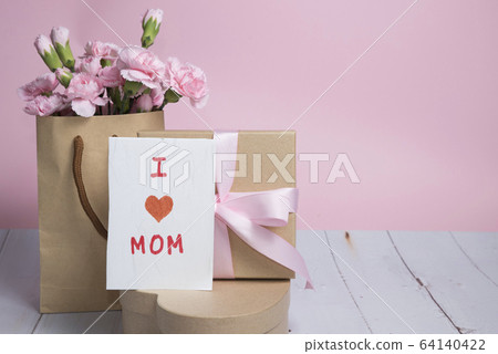 Mother's day card with carnations 64140422