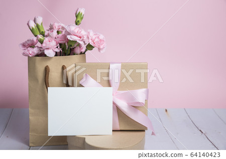 Mother's day card with carnations 64140423