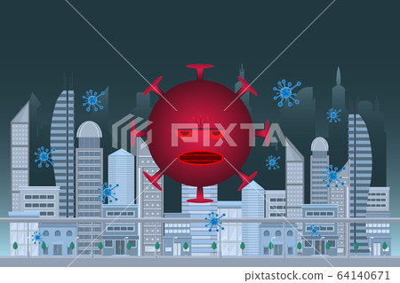 Coronavirus Closed city prophylactic concept 64140671