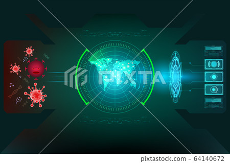 radar interface screen search of Coronavirus radar interface screen search of Coronavirus 64140672