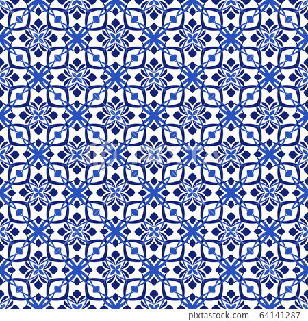 Azulejos portuguese traditional ornamental tile 64141287