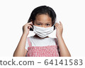 Children wear germ prevention masks 64141583