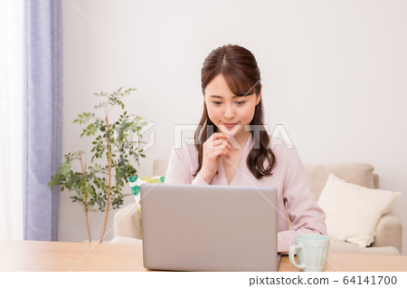 Home work young woman Home work young woman 64141700