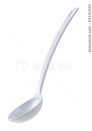 White serving spoon ladle on white with clipping path White serving spoon ladle on white with clipping path 64141944