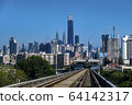 Kuala Lumpur city skyline with blue sky 64142317