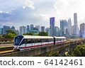 Kuala Lumpur skyline with a view of LRT train 64142461