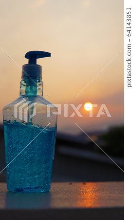 Alcohol based hand sanitizers gel to protect germs and bacteria during the Covid-19 or Coronavirus pandemic. Alcohol based hand sanitizers gel to protect germs and bacteria during the Covid-19 or Coronavirus pandemic. 64143851