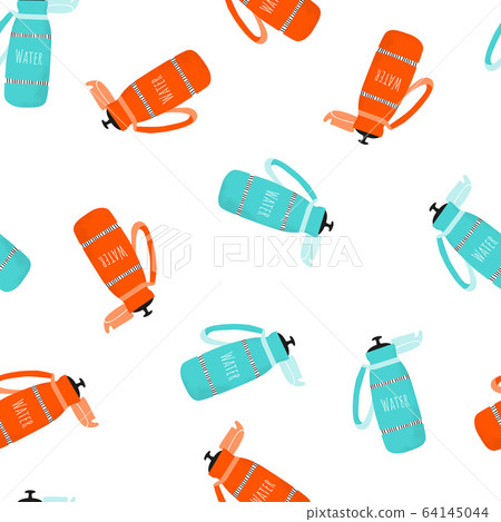 Seamless pattern with water bottle Seamless pattern with water bottle 64145044