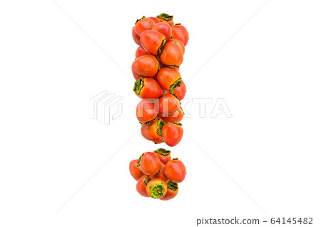 Exclamation mark from persimmons. 3D rendering Exclamation mark from persimmons. 3D rendering 64145482