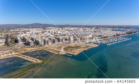 Aerial view of Olhao, Algarve, Portugal. Aerial view of Olhao, Algarve, Portugal. 64145605