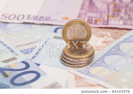 Money euro coins and banknotes Money euro coins and banknotes 64145976