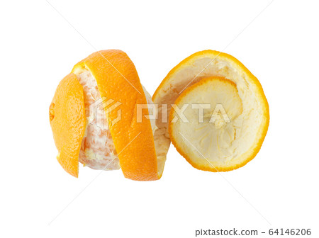 Dry Orange Peel or Zest Isolated on White Dry Orange Peel or Zest Isolated on White 64146206
