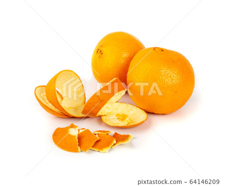 Dry Orange Peel or Zest Isolated on White 64146209
