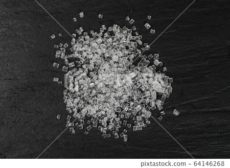 Big Sugar Crystals or Sucrose Crystals on Black 64146268
