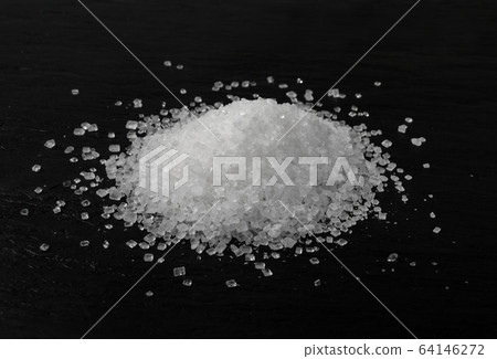 Big Sugar Crystals or Sucrose Crystals on Black 64146272