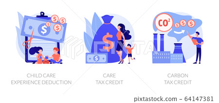 Tax deduction, exemption and credit vector concept metaphors Tax deduction, exemption and credit vector concept metaphors 64147381