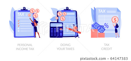Personal income tax vector concept metaphors 64147383