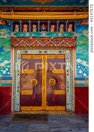 Door in Buddhist monastery. Door in Buddhist monastery. 64147678