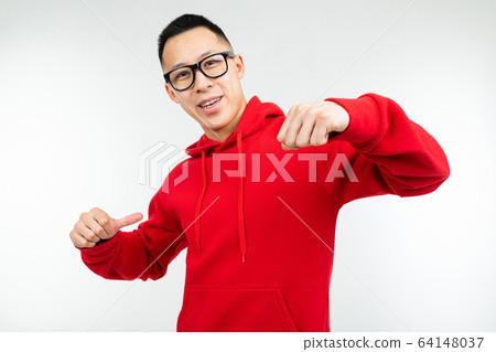 confident cool guy in glasses for vision poses on an isolated background with copy space confident cool guy in glasses for vision poses on an isolated background with copy space 64148037