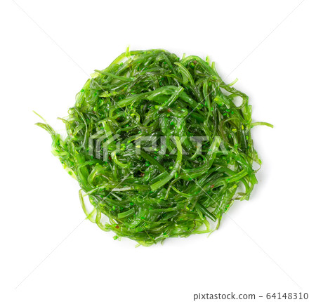Chukka Seaweed Salad Isolated on White Background Chukka Seaweed Salad Isolated on White Background 64148310