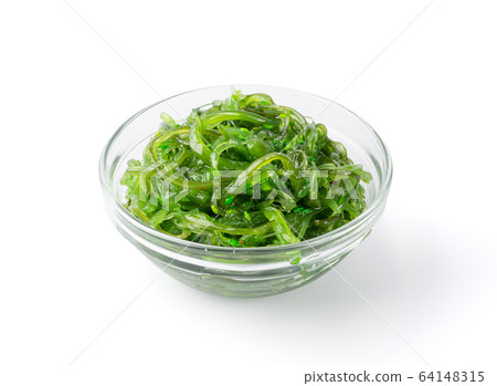 Chukka Seaweed Salad Isolated on White Background Chukka Seaweed Salad Isolated on White Background 64148315