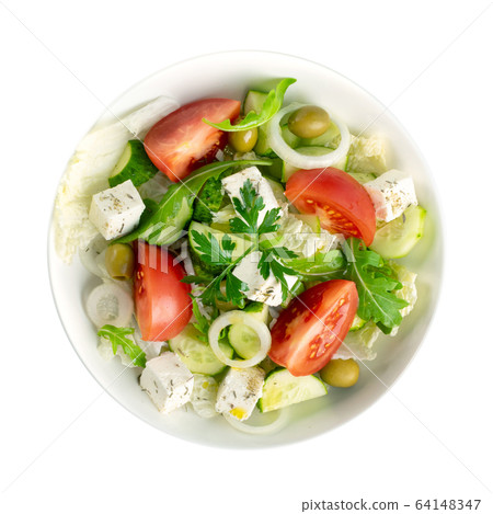 Greek Salad, Horiatiki or Village Salad with Feta Greek Salad, Horiatiki or Village Salad with Feta 64148347