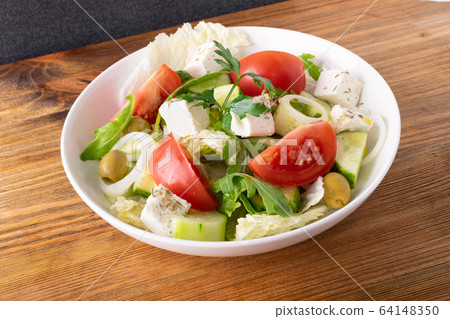 Greek Salad, Horiatiki or Village Salad with Feta 64148350