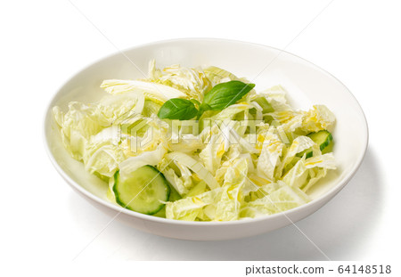 Heap of Chopped Chinese Cabbage, Napa Cabbage or 64148518