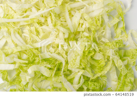 Heap of Chopped Chinese Cabbage, Napa Cabbage or 64148519
