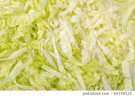Heap of Chopped Chinese Cabbage, Napa Cabbage or 64148520