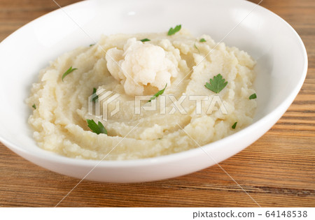 Homemade Cauliflower Puree or Colcannon with 64148538