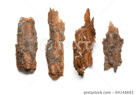 Tree Bark or Garden Mulch Isolated on White Tree Bark or Garden Mulch Isolated on White 64148691