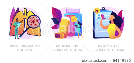 Asthma vector concept metaphors. 64149180