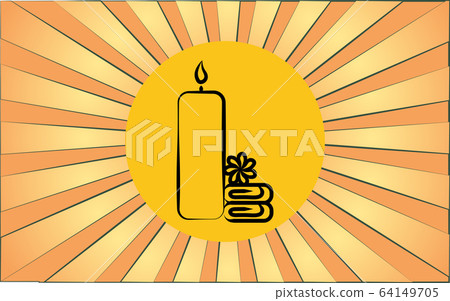 Linear round icon of candles for a spa salon  64149705
