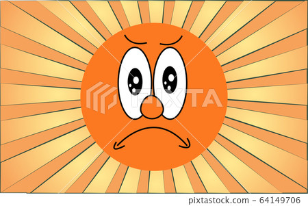 Emotional orange round angry sad face emoji  64149706