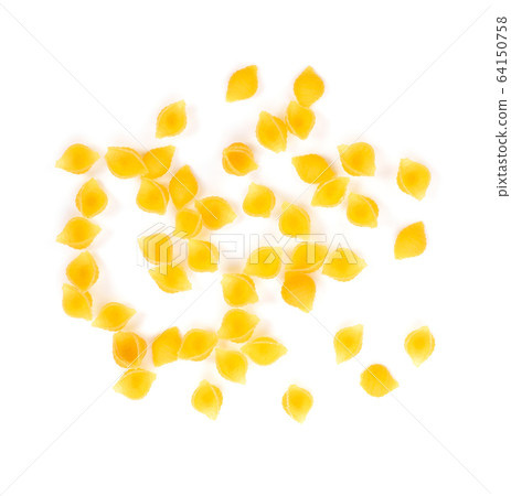 macaroni pasta on white background 64150758