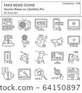Fake News Journal of Social Media Icon Set, Propaganda False Forum Information Sharing Digital Online Collection Concept. 64150897