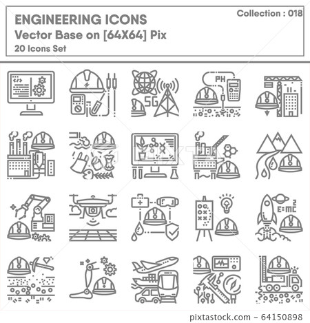 Business Engineering and Manufacturing Factory Icon Set, Universal Industrial Development and Engineer Occupation Icons Design. Business Engineering and Manufacturing Factory Icon Set, Universal Industrial Development and Engineer Occupation Icons Design. 64150898