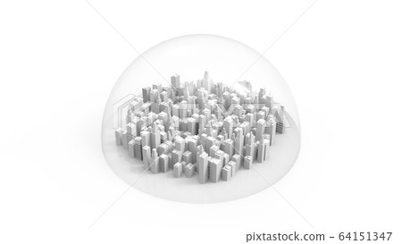 城市封鎖圓頂城市形象CG 16：9 64151347