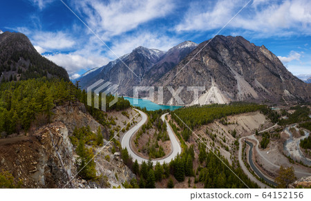 Scenic Road in the Canadian Mountain Landscape Scenic Road in the Canadian Mountain Landscape 64152156