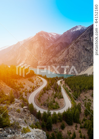 Scenic Road in the Canadian Mountain Landscape Scenic Road in the Canadian Mountain Landscape 64152160